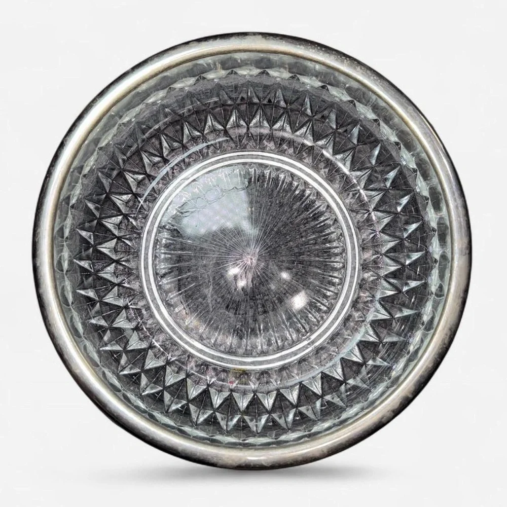 Vintage Genuine Crystal Bowl with Silver-plated Rim (Made In England) - Picture 13 of 16